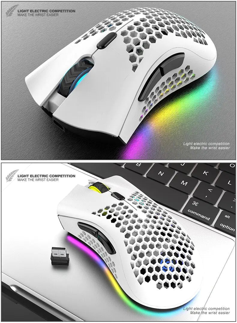 BM600 Wireless RGB Gaming Mouse – Rechargeable, 7-Button, RGB Lighting