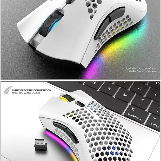 BM600 Wireless RGB Gaming Mouse – Rechargeable, 7-Button, RGB Lighting