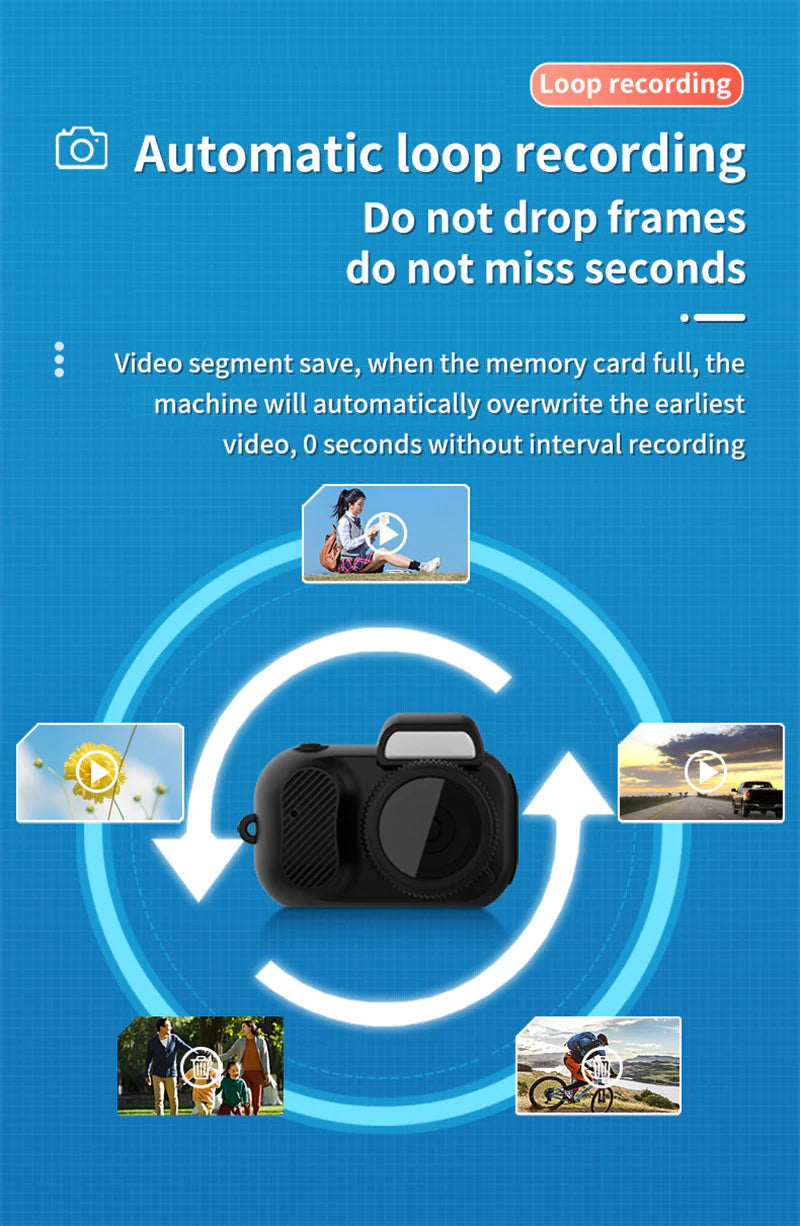Compact 1080p HD Mini Camera – Pocket-Sized, Portable, Perfect Gift for Travel, Home & Outdoor Use