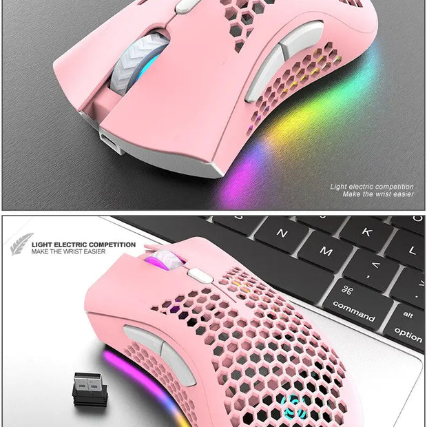 BM600 Wireless RGB Gaming Mouse – Rechargeable, 7-Button, RGB Lighting