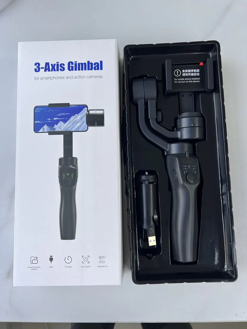 Smart 3-Axis Gimbal Stabilizer Tripod for Mobile Phones & Video Recording