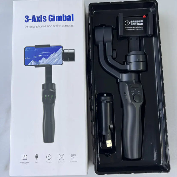 Smart 3-Axis Gimbal Stabilizer Tripod for Mobile Phones & Video Recording