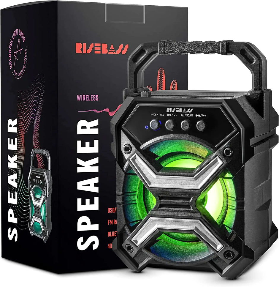 Portable Wireless Bluetooth Speaker – TWS, Rechargeable, LES Flashing Lights