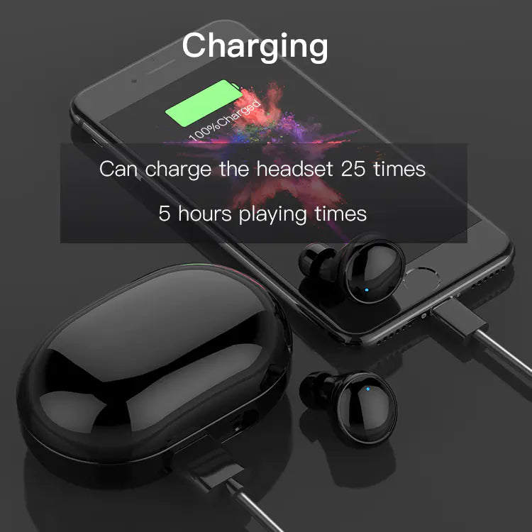 TWS 5.0 Touch Control Waterproof Bluetooth Earbuds with Charging Case