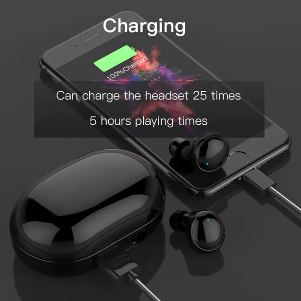 TWS 5.0 Touch Control Waterproof Bluetooth Earbuds with Charging Case