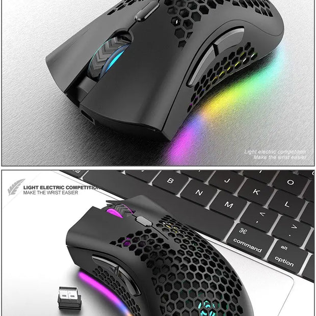 BM600 Wireless RGB Gaming Mouse – Rechargeable, 7-Button, RGB Lighting
