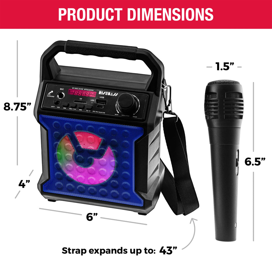 Risebass Portable Karaoke Machine – Home Karaoke System with Microphone & Party Lights, Rechargeable USB Speaker