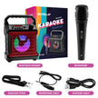 Risebass Portable Karaoke Machine – Home Karaoke System with Microphone & Party Lights, Rechargeable USB Speaker