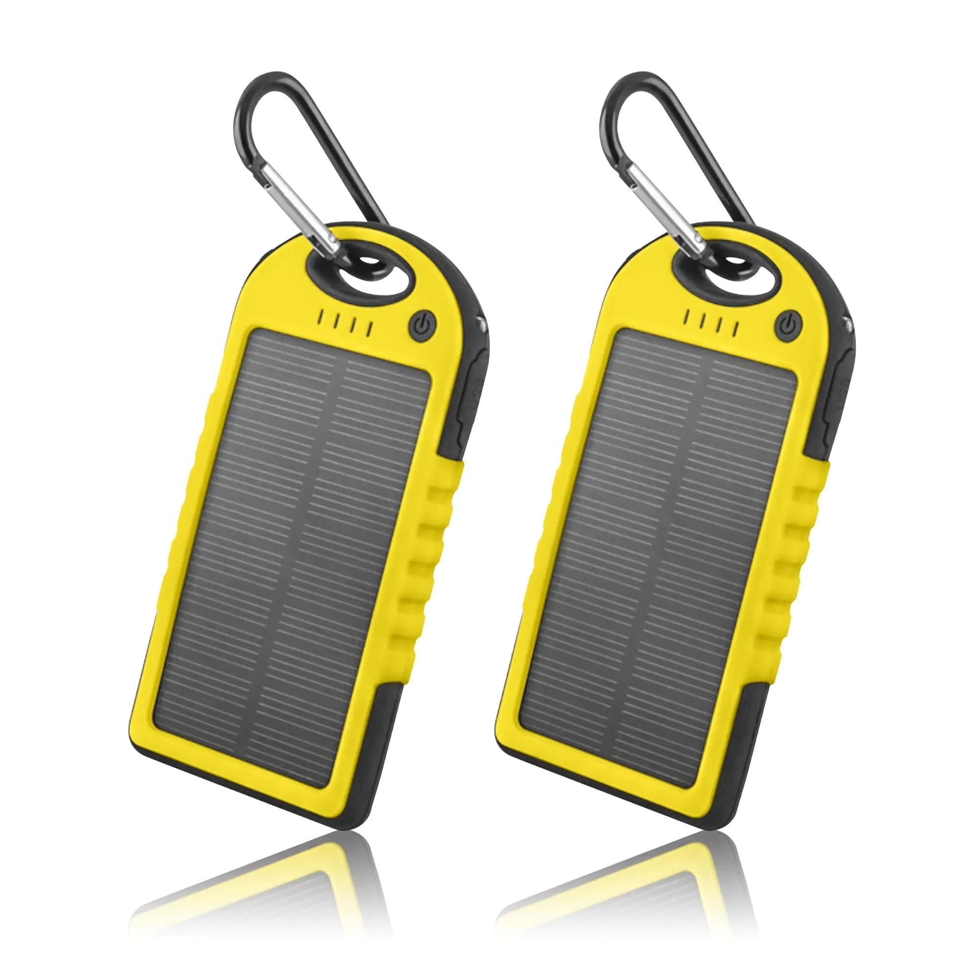 5000mAh Solar Power Bank – 2-Pack, Portable Phone Charger, Dual USB