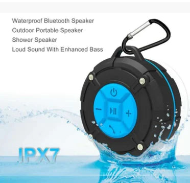 7-Level Waterproof Bluetooth Speaker – Portable Wireless Speaker with Suction Cup & LED Lighting
