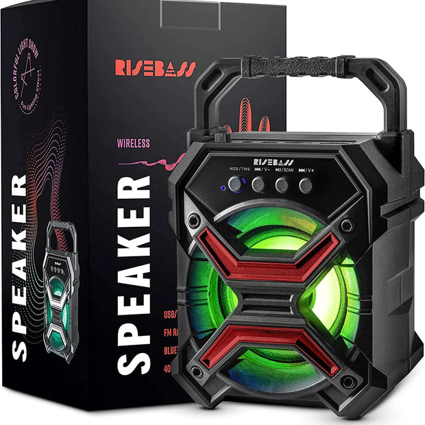 Portable Wireless Bluetooth Speaker – TWS, Rechargeable, LES Flashing Lights