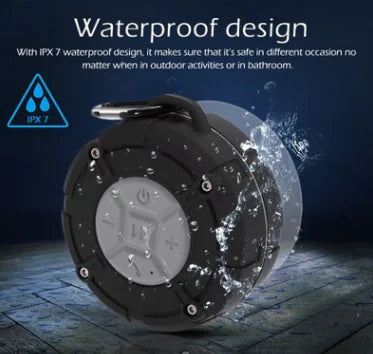 7-Level Waterproof Bluetooth Speaker – Portable Wireless Speaker with Suction Cup & LED Lighting