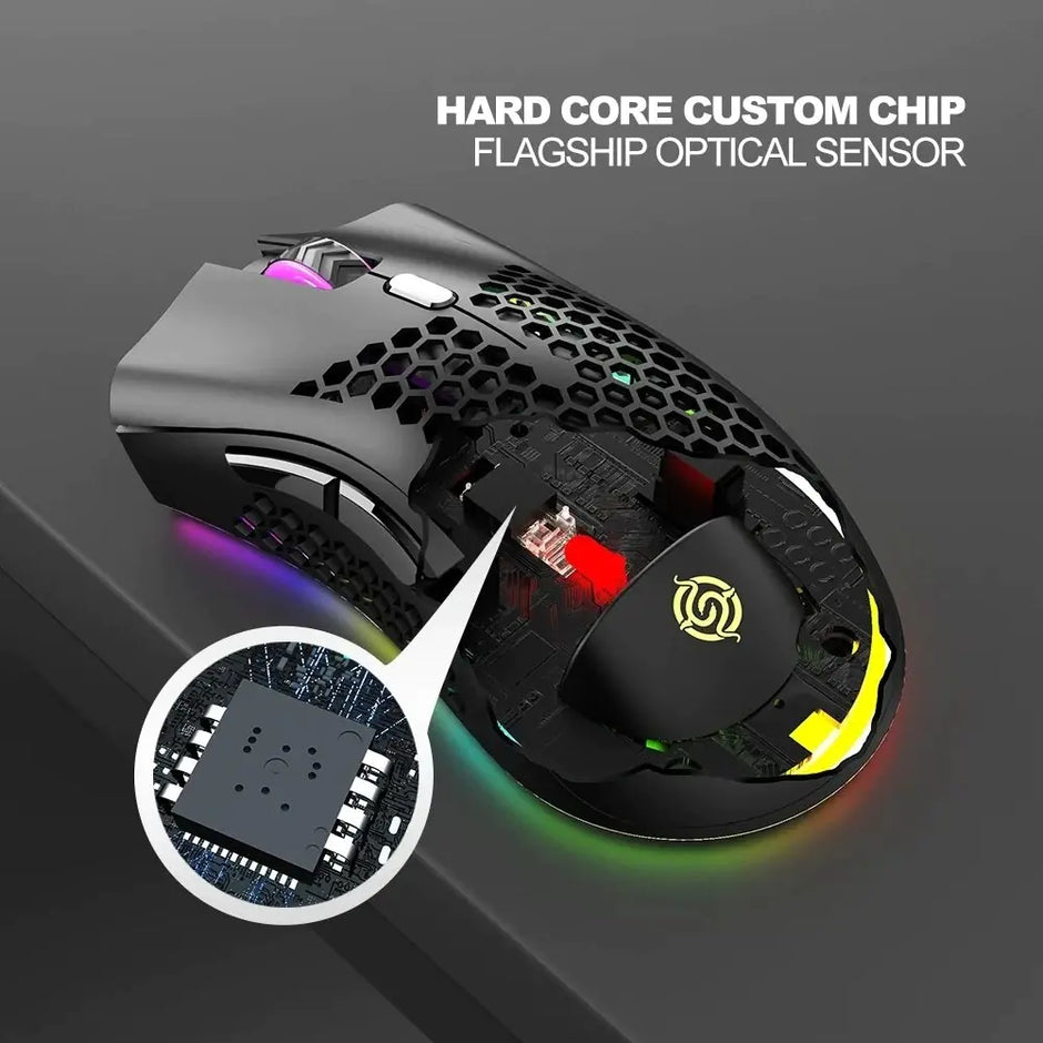 BM600 Wireless RGB Gaming Mouse – Rechargeable, 7-Button, RGB Lighting
