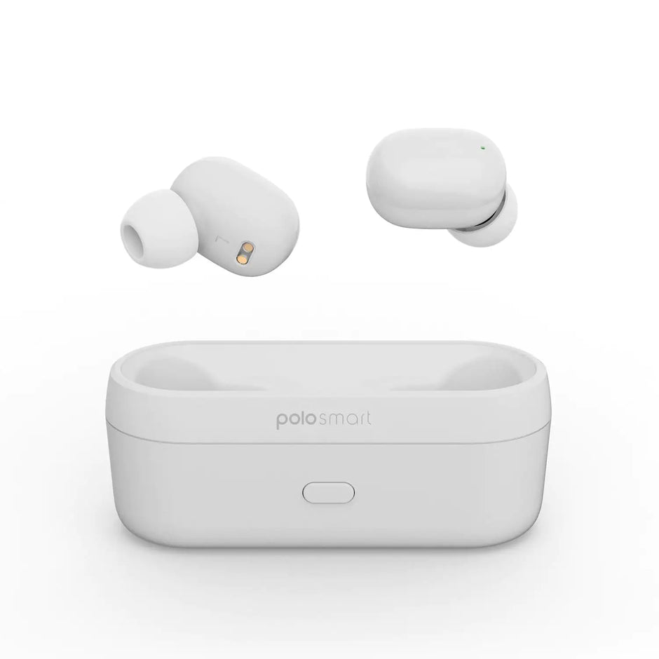 Polosmart FS55 Wireless TWS Earbuds – True Wireless, Compact, White