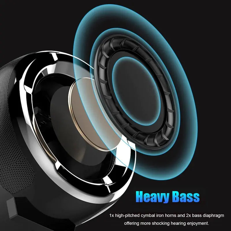 Portable Anti-Fall Bluetooth Speaker with Deep Bass Subwoofer – Wireless Outdoor & Indoor Sound System