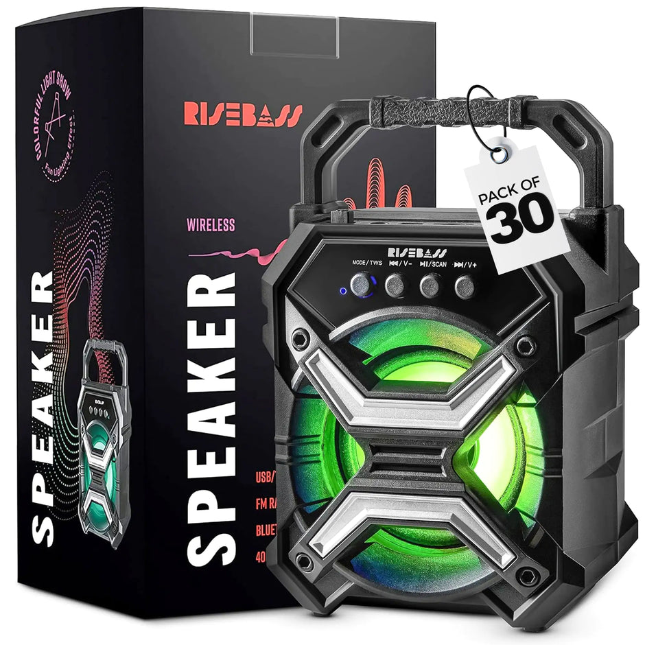 Portable Wireless Bluetooth Speaker – TWS, Rechargeable, LES Flashing Lights