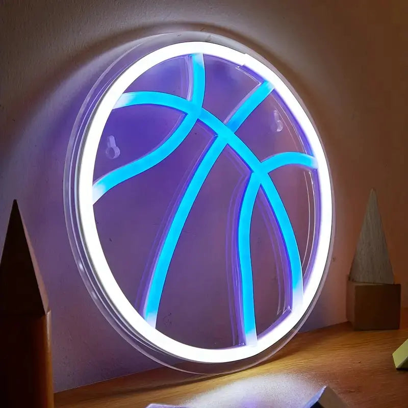 Basketball LED Neon Sign – USB Powered Wall Decor Light for Bedroom or Game Room