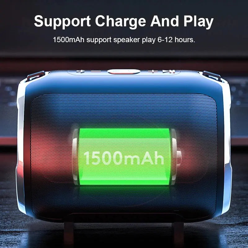Portable Anti-Fall Bluetooth Speaker with Deep Bass Subwoofer – Wireless Outdoor & Indoor Sound System