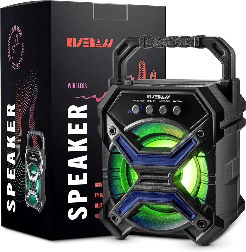 Portable Wireless Bluetooth Speaker – TWS, Rechargeable, LES Flashing Lights