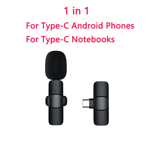 Portable Mini Wireless Lavalier Microphone – Clip-On Mic for Smartphones, PCs & Cameras