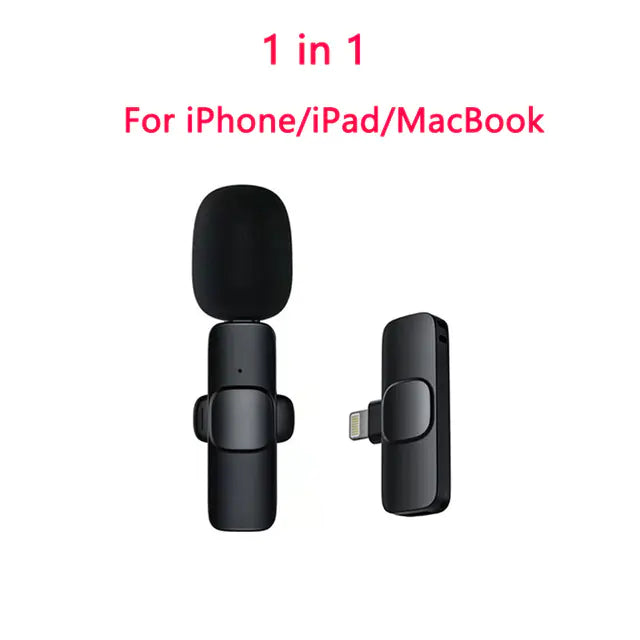 Portable Mini Wireless Lavalier Microphone – Clip-On Mic for Smartphones, PCs & Cameras