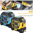 3-in-1 Laser Distance Measurer with Steel Tape & Digital Display