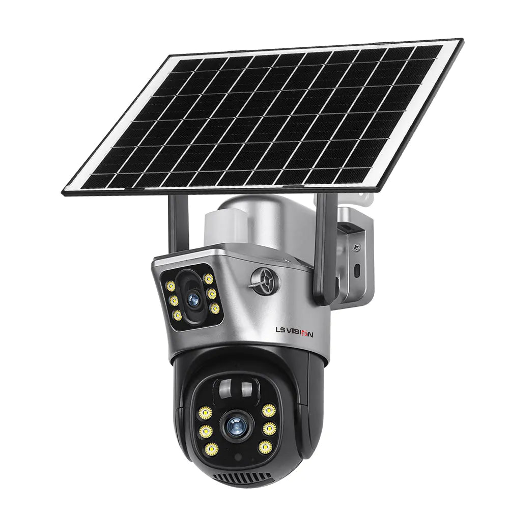 SENTINEL 4K Dual Lens Solar Camera – 360° Wi-Fi Outdoor Security System with Night Vision